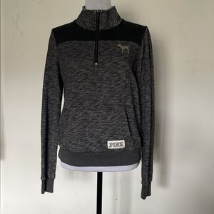 PINK Victoria's Secret Gray Quarter-Zip Sweatshirt